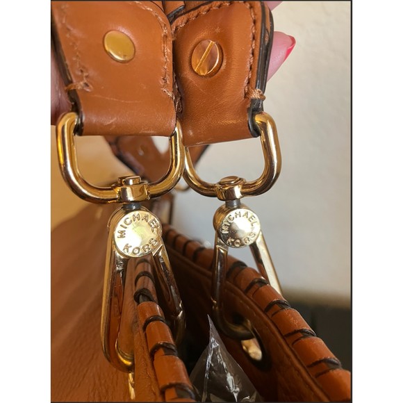 Michael Kors Brown Leather Braided Handle with Tassels Bag - Picture 7 of 16